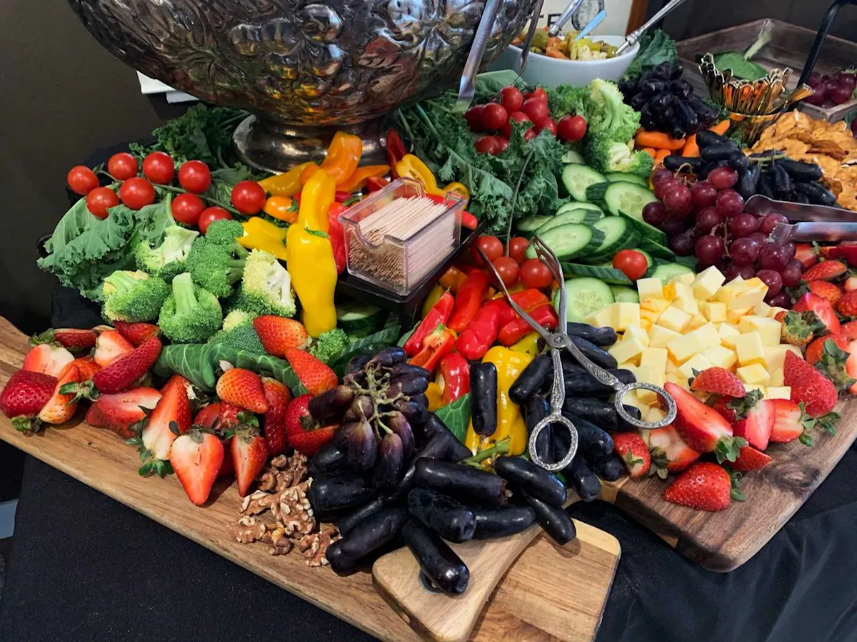 a variety of fresh fruit and vegetables on display